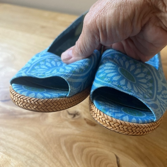 STUART WEITZMAN THEODORA & CALLUM SANDAL 9 ESPADRILLE WEDGE OPEN TOE COASTAL - Picture 5 of 12